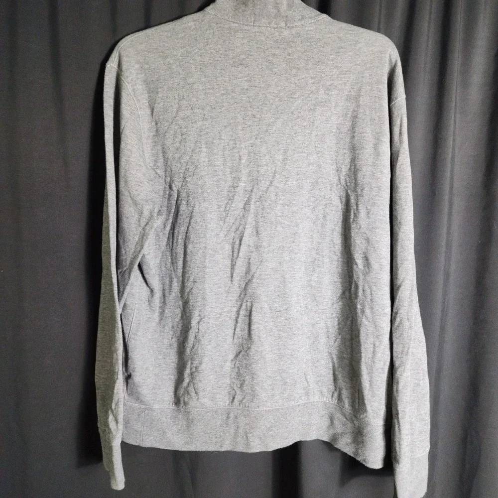 Polo Ralph Lauren Mens Gray Quarter Zip Pullover Sweater Size Large Heather Blue